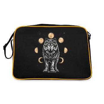 Loup Loups Phase de Lune Phases de Lune Spirituel - Sac Retro - noir/or - Dos