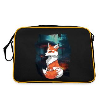 Fox Foxes Forest Fairy Tale Fairy Tale Character Child - Retro Bag - black/gold - Back