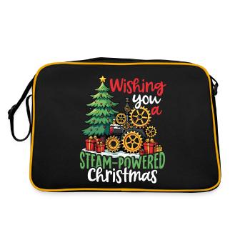 Wishing you a Steam-Powered Christmas - Retro Bag - black/gold - Back
