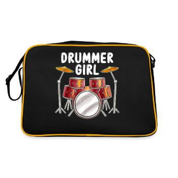Drummer Girl Drums Musician Drumliebh - Retro Bag - black/gold - Back