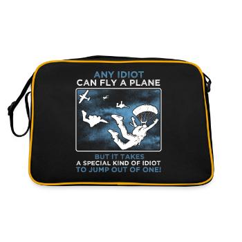 Skydive Freefly Fallschirmspringer Shirt Skydiving - Retro Tasche - Schwarz/Gold - Hinten