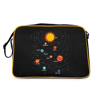 Solar System Pendulum Physics Planets Science - Retro Bag - black/gold - Back