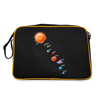 Solar System Pendulum Physics Planets Science - Retro Bag - black/gold - Back