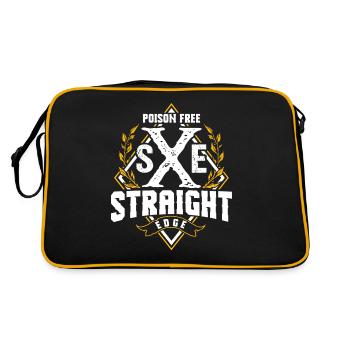 Vegan, Anti-drogues, Hardcore Punk Straight Edge - Sac Retro - noir/or - Dos