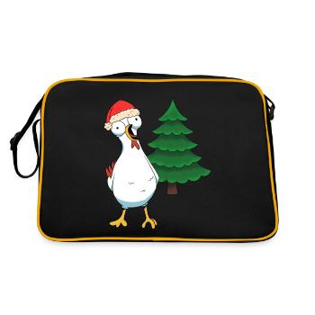Santa Chicken Chickens Santa Claus Chicken Coop - Retro Bag - black/gold - Back