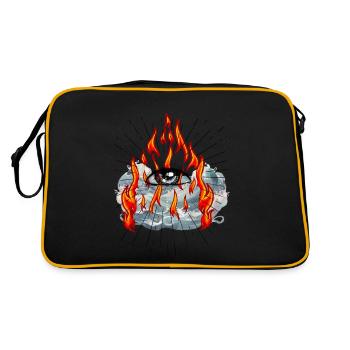 God, Fire, Water, Sea, Spiritual, Jesus - Retro Bag - black/gold - Back