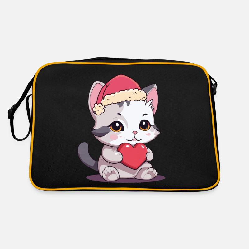 Niedliche Katze Weihnachtsgeschenk Katzen Kind Retro Tasche