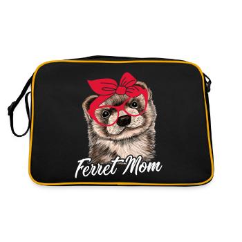 Ferret Mom Pet Owner - Retro Bag - black/gold - Back
