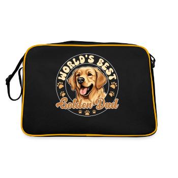 Golden Retriver Groovy Golden Dad - Sac Retro - noir/or - Dos