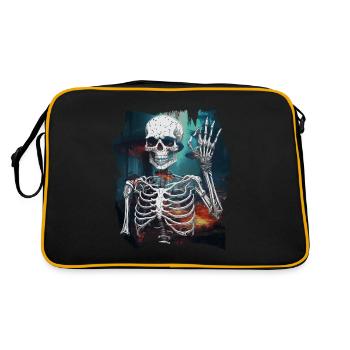 Halloween Geist Geister Naturliebhaber - Retro Tasche - Schwarz/Gold - Hinten