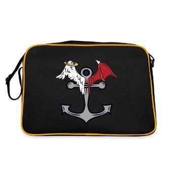anchor seafaring heavenly devilish maritime - Retro Bag - black/gold - Back