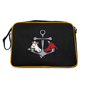 Anker Seefahrt Seemann okkult spirituell - Retro Tasche - Schwarz/Gold - Hinten