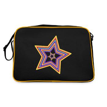 Stern Regenbogen LGBT Weihnachten Gay Pride Xmas - Retro Tasche - Schwarz/Gold - Hinten
