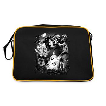 Halloween Ritual Horror Mitternacht Satan Voodoo - Retro Tasche - Schwarz/Gold - Hinten