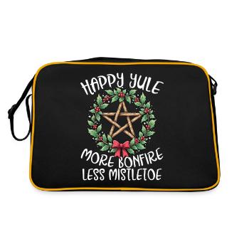 Merry Christmas, More bonfires, - Retro Bag - black/gold - Back