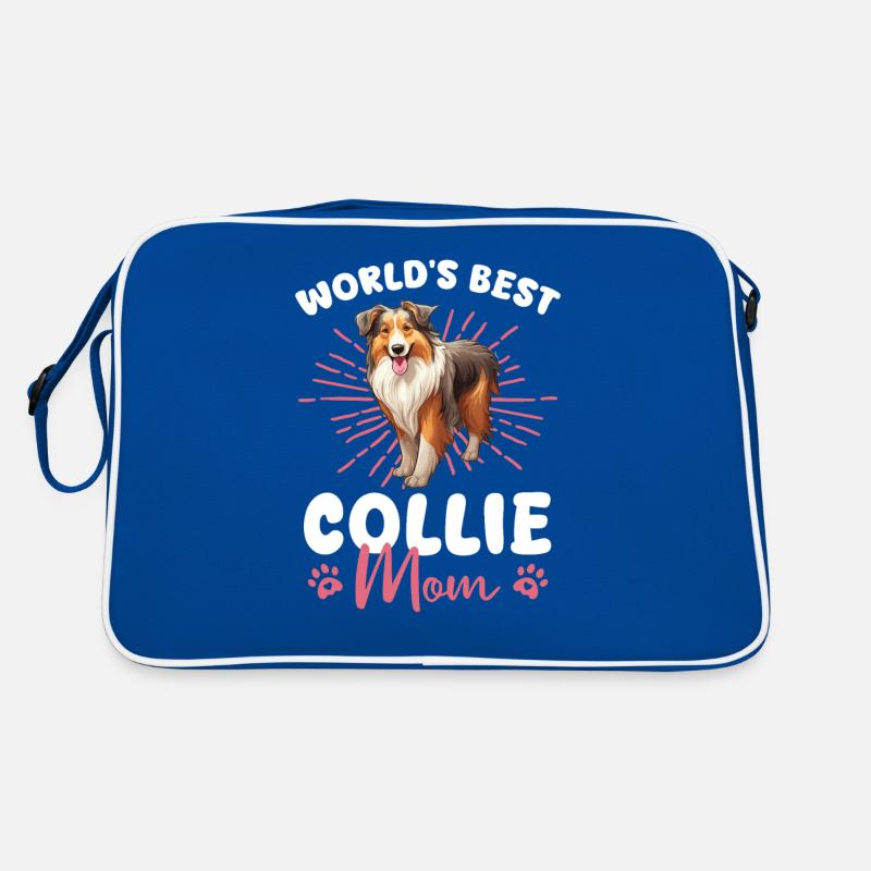 Long-haired Collie World's best Collie Mom Retro Bag