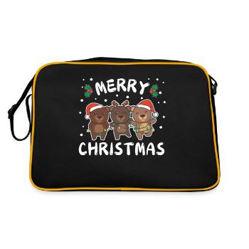 Joyeux Noël Ours Doux Ours de Noël - Sac Retro - noir/or - Dos
