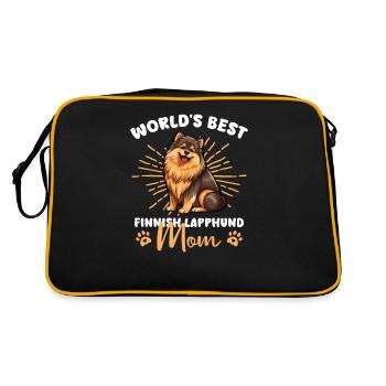 Finnish Lapphund Groovy Lapphund Mom - Retro Tasche - Schwarz/Gold - Hinten
