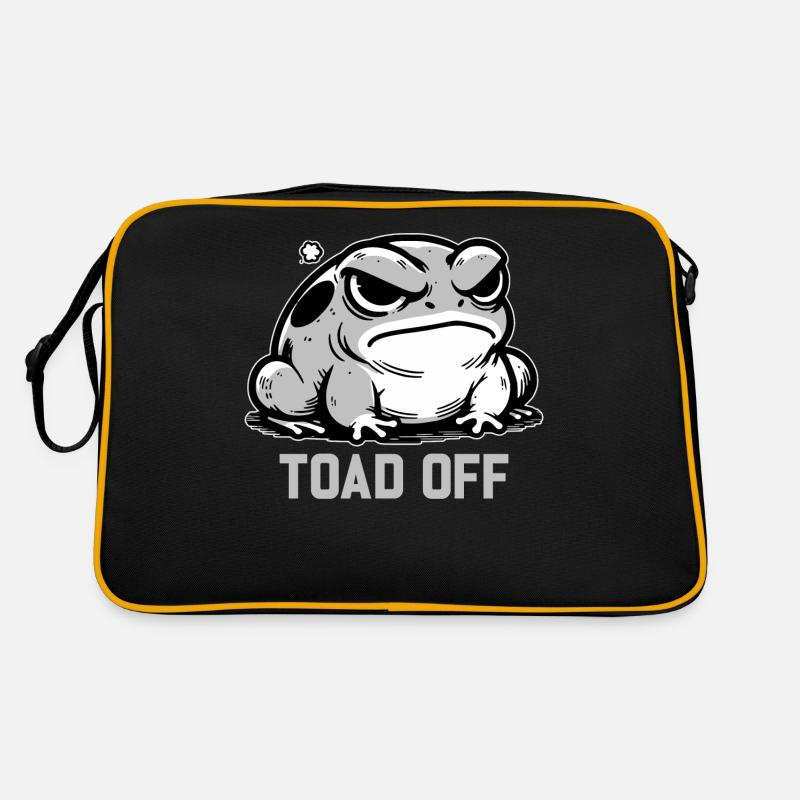 Vintage Frog Toad Meme Grumpy Frog Don't Toad Me - Retro Bag - black/gold