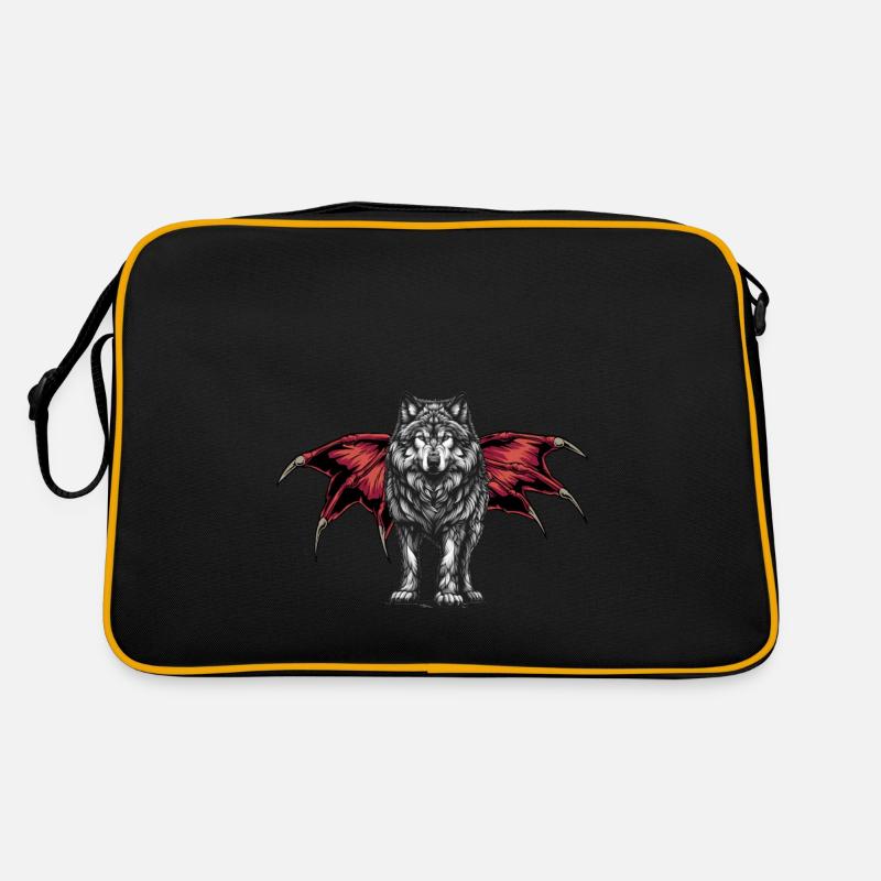 Halloween Wolf Wölfe Werwolf - Retro Tasche - Schwarz/Gold