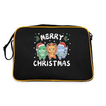 Joyeux Noël Dino mignon Dinos de Noël - Sac Retro - noir/or - Dos