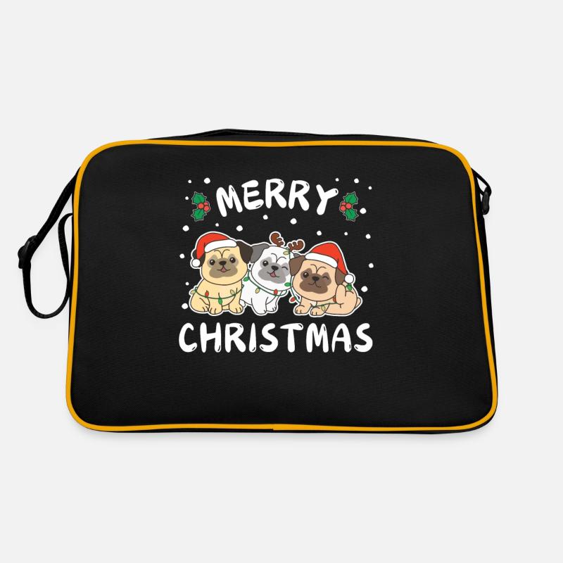Joyeux Noël Mignon Carlin Chiens de Noël Sac Retro