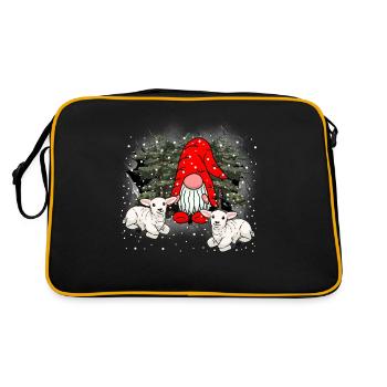 Winter fairy tale dwarf dwarfs fairy tale character Xmas - Retro Bag - black/gold - Back
