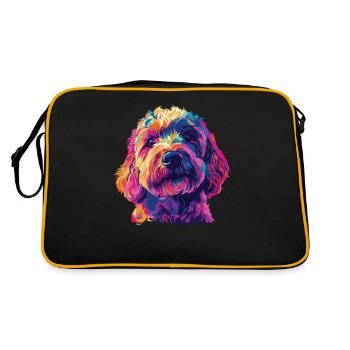 Aquarelle coloré Labradoodle - Sac Retro - noir/or - Dos