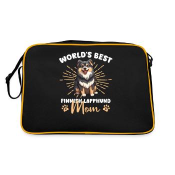 Finnish Lapphund Groovy Lapphund Mom - Retro Tasche - Schwarz/Gold - Hinten