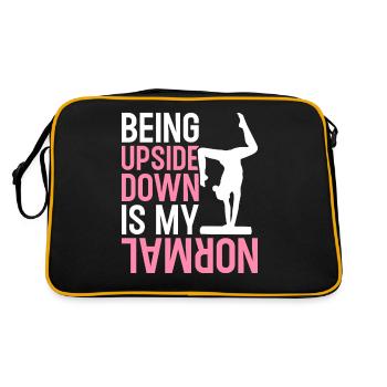 Gymnastics acrobat Standing upside down is my - Retro Bag - black/gold - Back