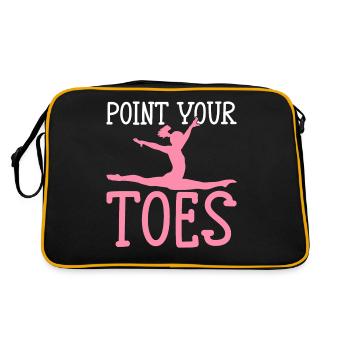 Gymnastics gymnast acrobat show her toes - Retro Bag - black/gold - Back