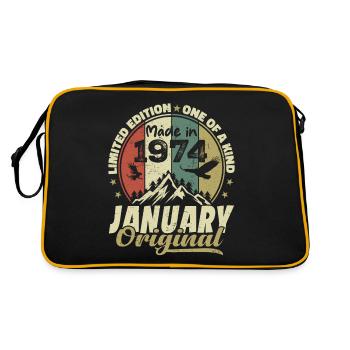 Anniversaire Janvier 1974 - Original Janvier 1974 - Sac Retro - noir/or - Dos