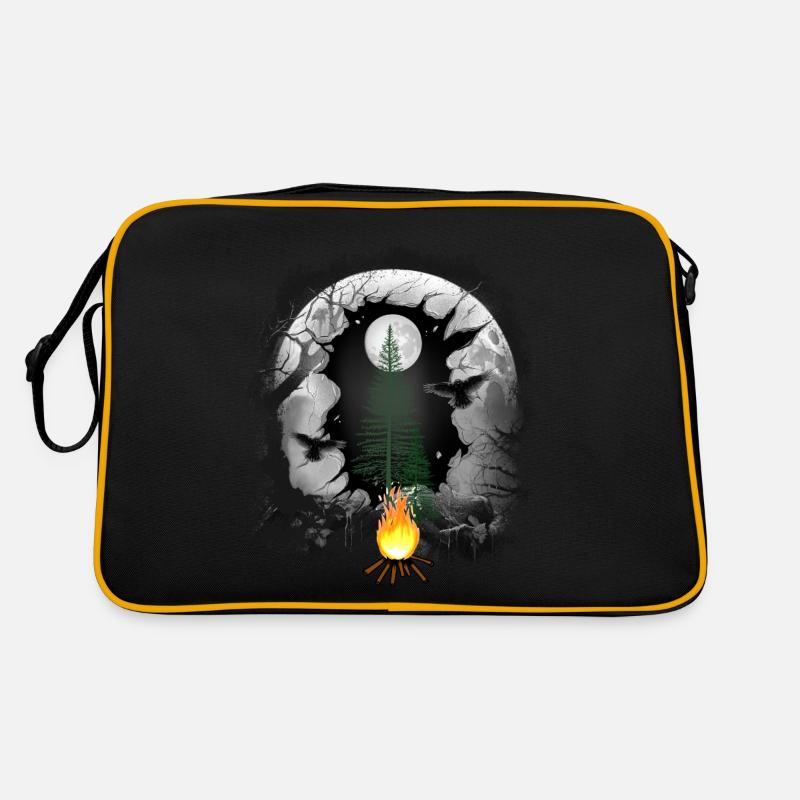 Feu de camp Nature Camping Plein air Aventure Forêt Sac Retro