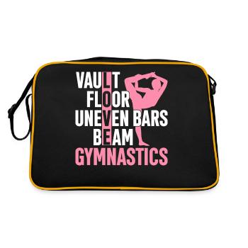 Sprung Boden Stufenbarren Gymnastik Gymnastik - Retro Tasche - Schwarz/Gold - Hinten