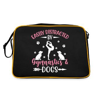 Distracted Gymnastics Dogs Gymnast Gymnastics - Retro Bag - black/gold - Back