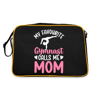 Favorite gymnast calls me mom - Retro Bag - black/gold - Back