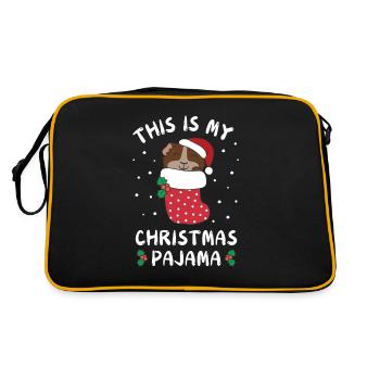 Das Ist Mein Weihnachtspyjama, Süßes - Retro Tasche - Schwarz/Gold - Hinten