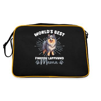 Finnish Lapphund Groovy Lapphund Mama - Retro Tasche - Schwarz/Gold - Hinten