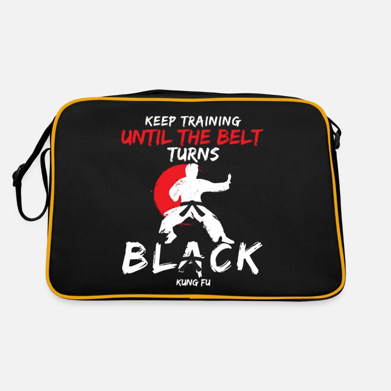 Schwarzgürtel: Bleib Motivierte Kampfkunst Kung Fu - Retro Tasche - Schwarz/Gold