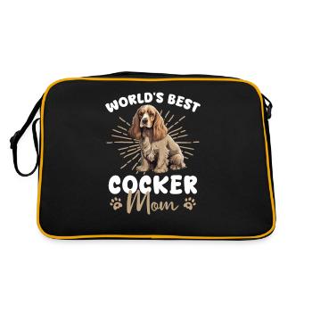 Cocker anglais Cocker Spaniel Groovy Cocker Mom - Sac Retro - noir/or - Dos