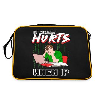 Lustiger Spruch "It Burns when i Pee"! - Sac Retro - noir/or - Dos