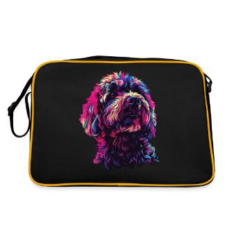 Aquarelle coloré Labradoodle - Sac Retro - noir/or - Dos