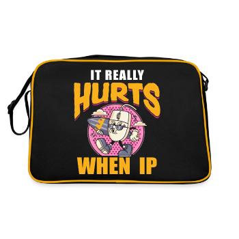 Funny saying "It Burns when I Pee"! - Retro Bag - black/gold - Back