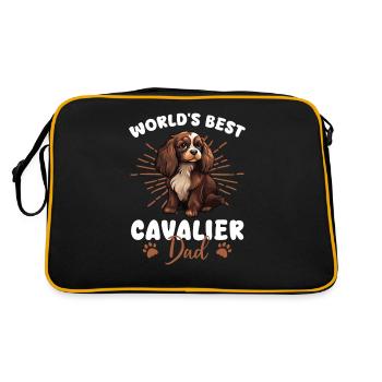 Cavalier King Charles Spaniel Dog Cavalier Dad - Retro Tasche - Schwarz/Gold - Hinten