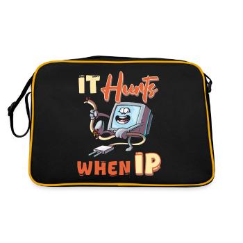 Lustiger Spruch "It Burns when i Pee"! - Sac Retro - noir/or - Dos