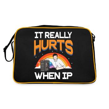 Lustiger Spruch "It Burns when i Pee"! - Sac Retro - noir/or - Dos