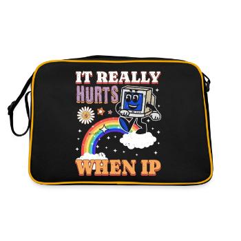 Funny saying "It Burns when I Pee"! - Retro Bag - black/gold - Back
