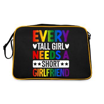 Lesbian LGBTQ Girl Any Tall Girl - Retro Bag - black/gold - Back