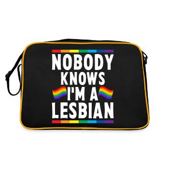 Niemand weiß, dass ich eine Lesbe bin LGBTQ - Retro Tasche - Schwarz/Gold - Hinten