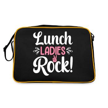 Lunch ladies rock! Midday woman - Retro Bag - black/gold - Back